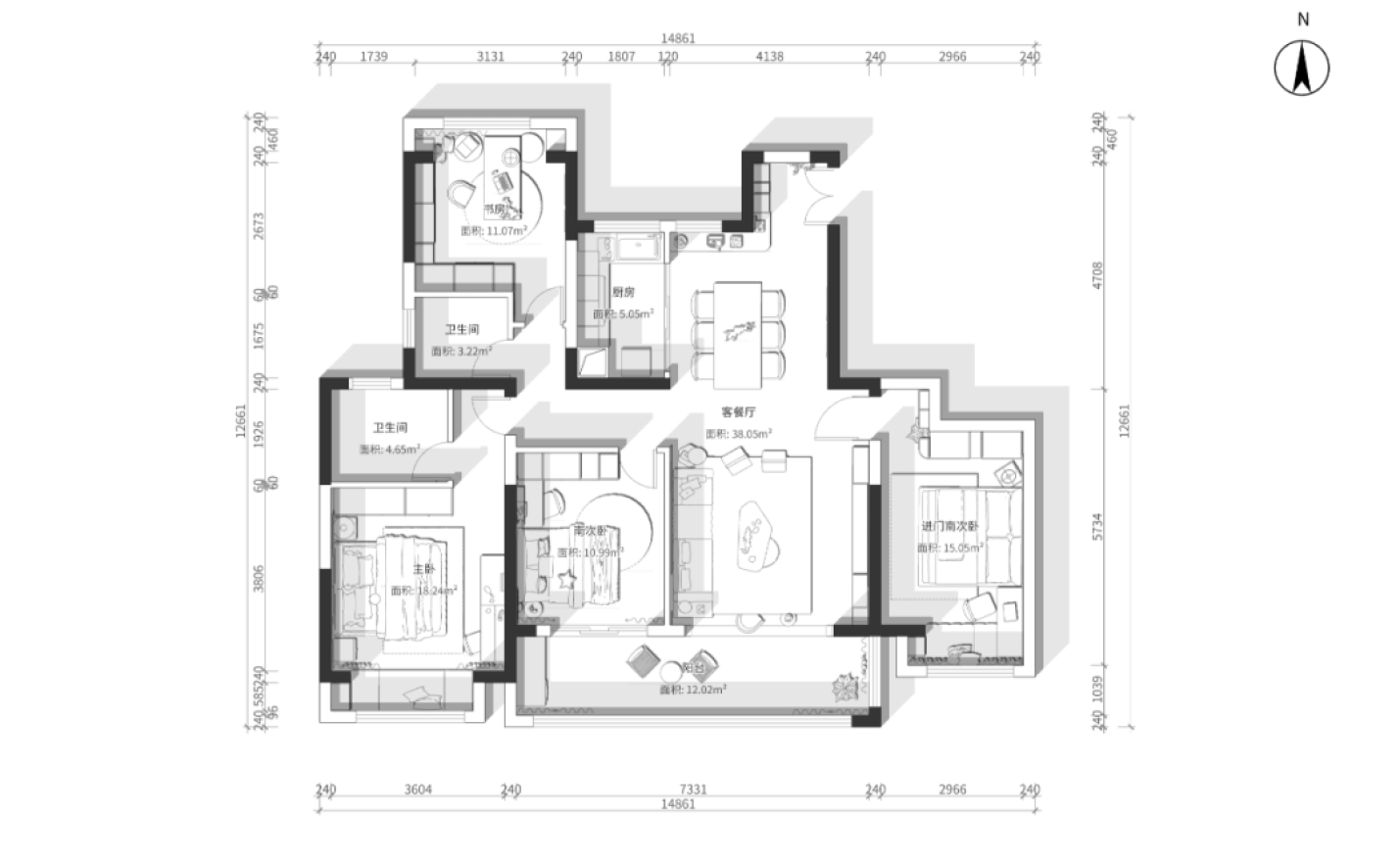 未嘉定制｜143m²星河盛世，设计方案分享