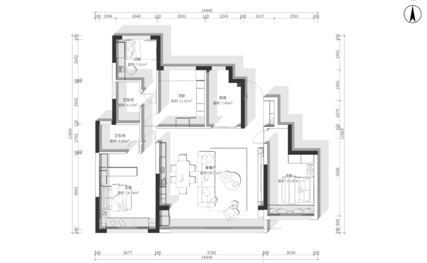 未嘉定制｜141m²龙湖青云阙，设计方案分享