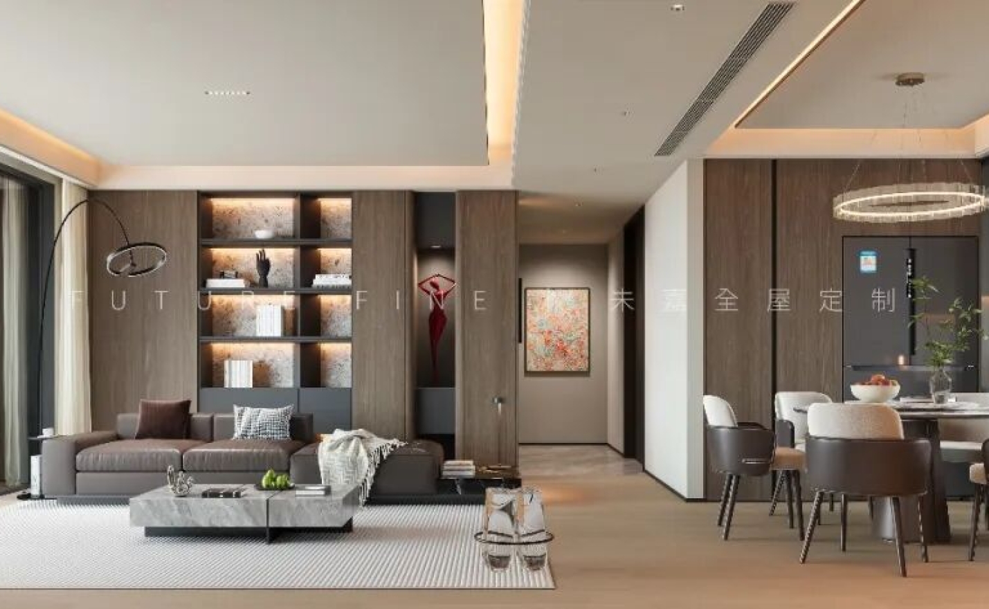 未嘉定制 | 拾月璟庭197m²，意式极简设计方案