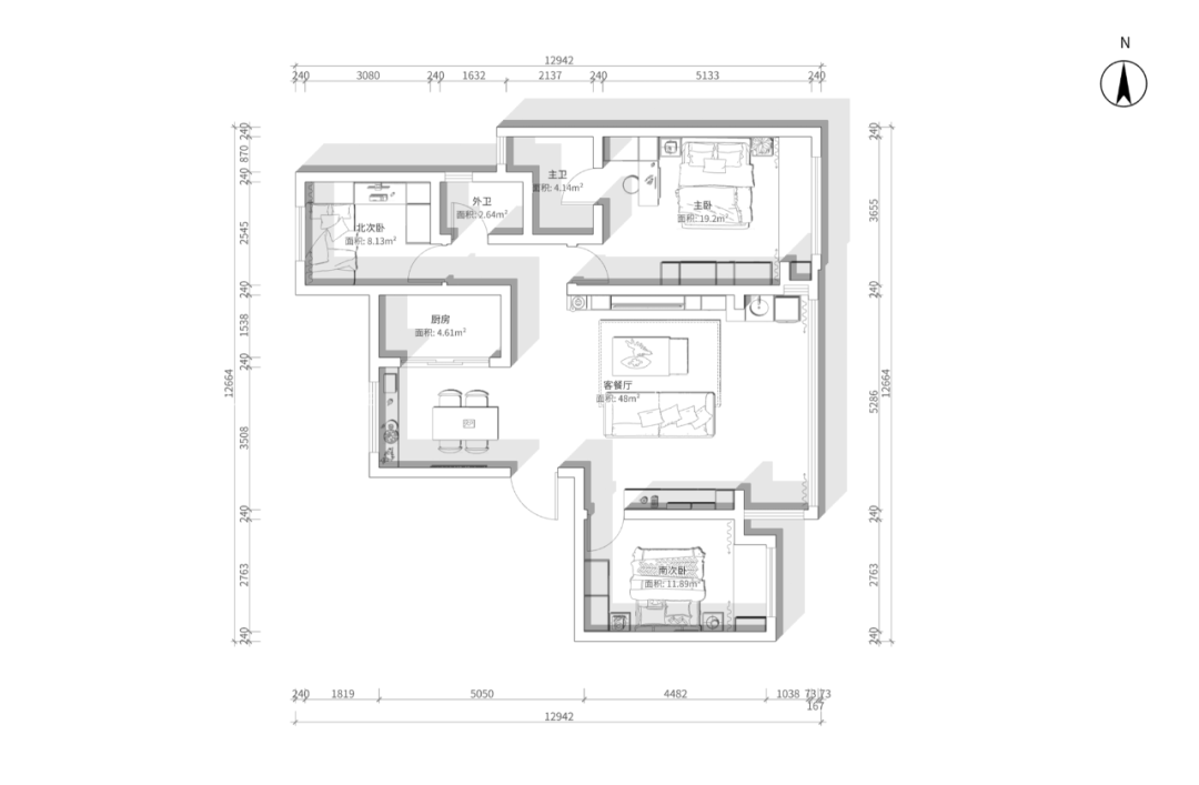 未嘉定制｜134m²星河盛世，设计方案分享(图1)