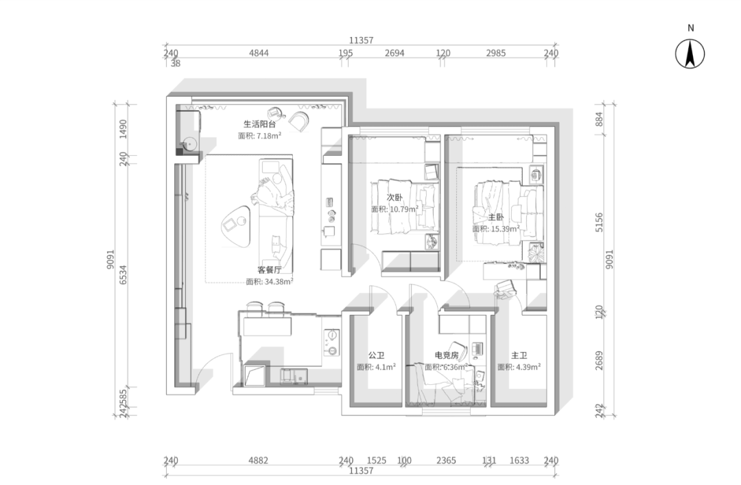 未嘉定制｜114m²龙湖青云阙，设计方案分享(图1)