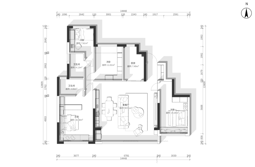 未嘉定制｜141m²龙湖青云阙，设计方案分享(图1)
