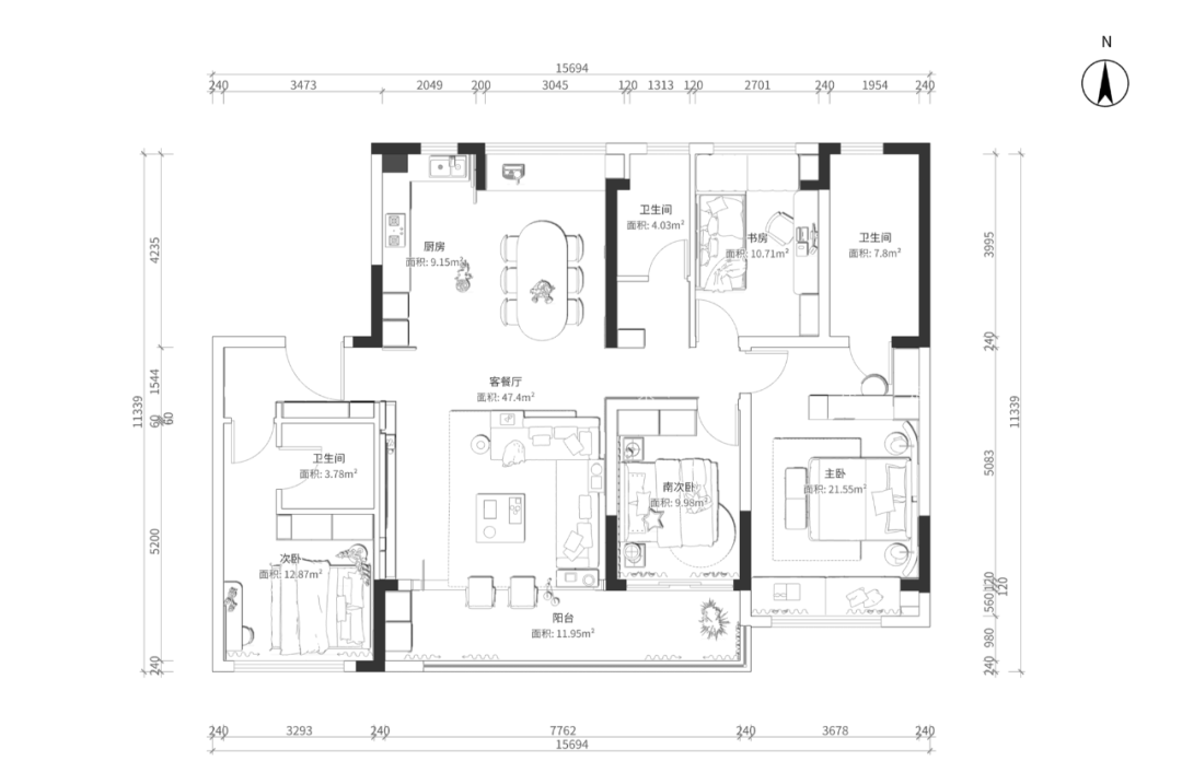 未嘉定制｜178m²龙湖青云阙，设计方案分享(图1)