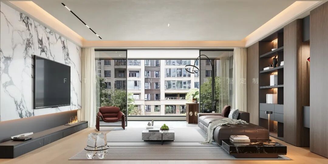 未嘉定制 | 拾月璟庭197m²,意式极简设计方案(图3)